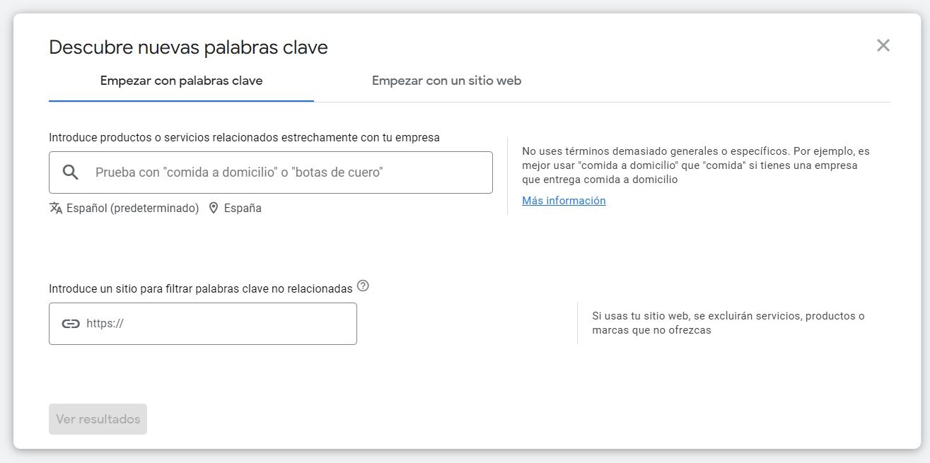 Planificador de Palabras de Clave