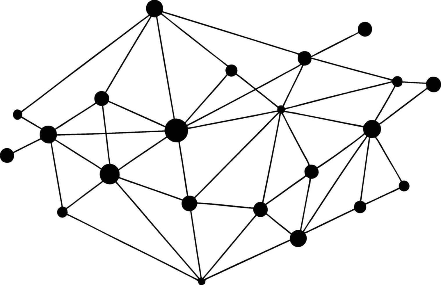 Red de conexiones representando estructura de enlaces externos en SEO