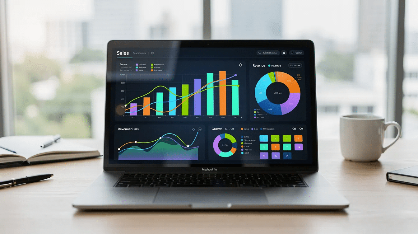 Consultor analizando métricas de tráfico orgánico en panel de analítica web